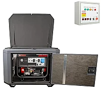 Бензиновый генератор A-iPower A7500TEA в супертихом зимнем кожухе 1400SS RAL 7024 + блок автозапуска A-iPower 230В/400В 100А 8 ПИН